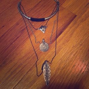 Layered silver tone Free People necklace